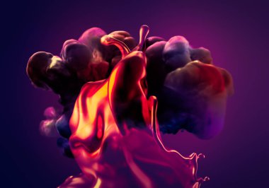 Renkli duman. 3d illüstrasyon, 3d canlandırma.