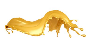 Karamel izole sıçrama. 3D Resim, 3d render.