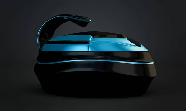 Snygg svart bakgrund, original design multicooker. 3D-illustration, 3D-återgivning. — Stockfoto