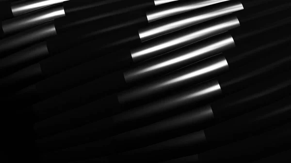 단조 로움, 은색, 그리고 선 이 있는 검은 배경. 3D 삽화 , 3D 렌더링. — 스톡 사진