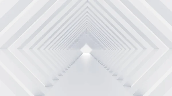 Túnel branco e luz. Ilustração 3d, renderização 3d . — Fotografia de Stock