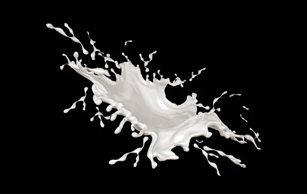Witte en zwarte splash geïsoleerd op witte en zwarte achtergrond. — Stockfoto