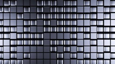 Altıgenli mavi metalik arka plan. 3d illüstrasyon, 3d canlandırma.