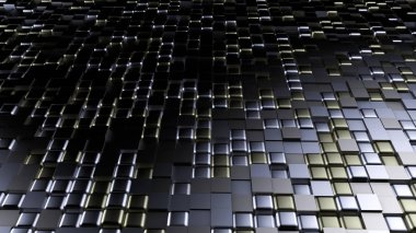 Altılı altın siyah metalik arka plan. 3d illüstrasyon, 3d canlandırma.