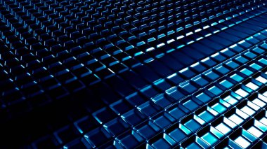 Turkuaz metalik endüstriyel grunge arka planı. 3d illüstrasyon, 3d canlandırma.