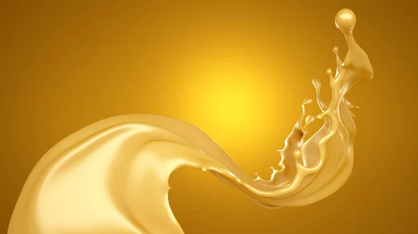 Piękne żółte tło z odrobiną karmelu. Ilustracja 3D, renderowanie 3D. — Zdjęcie stockowe