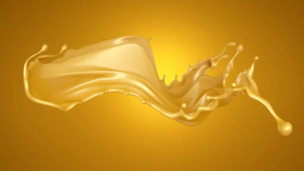 Beau fond jaune avec une touche de caramel. Illustration 3d, rendu 3d . — Photo