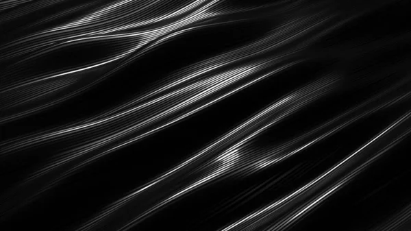 Fondo negro con cortinas, plata y líneas. Ilustración 3d, representación 3d . — Foto de Stock