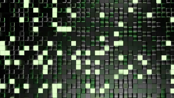 Fondo metálico negro verde con hexágonos. Ilustración 3d, representación 3d . —  Fotos de Stock