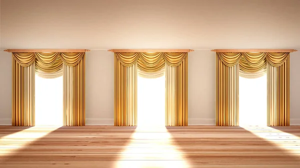 Curtains. 3d illustration, 3d rendering. — Stock Photo, Image