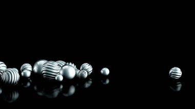 Toplarla birlikte kutlama arka planı. 3d illüstrasyon, 3d canlandırma.