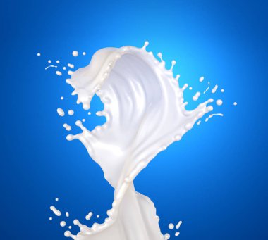 Süt fışkırmasını. 3D Resim, 3d render.