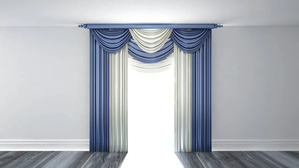 Curtains. 3d illustration, 3d rendering. — Stock Photo, Image