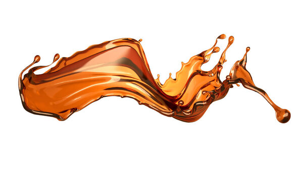 Isolated cola splash on a white background. 3d illustration, 3d 