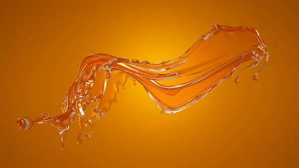 Beautiful orange background with a splash of orange juice. 3d il — Stock Photo, Image