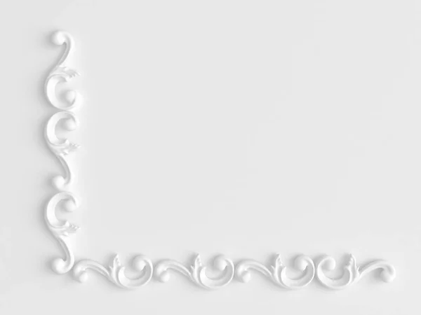 Elemento de decoración de yeso de lujo, concepto de pared de estuco, patrón de arquitectura interior. Ilustración 3d, representación 3d . — Foto de Stock