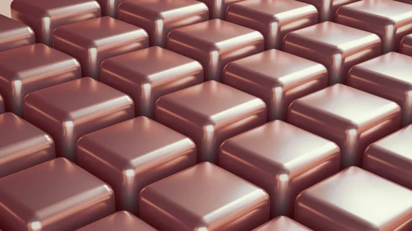 Fond abstrait avec des cubes brillants rose pastel, Illustrati 3D — Photo