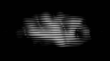 İçi bomboş, kasvetli bir karanlık. 3d illüstrasyon, 3d canlandırma.