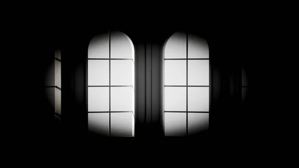 Interior vazio preto sombrio. Ilustração 3d, renderização 3d . — Fotografia de Stock