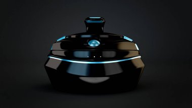 Tarz sahibi siyah arkaplan, orijinal tasarım çoklayıcısı. 3D nefret