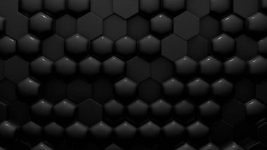 Altıgenli gümüş siyah metalik arka plan. 3d illüstrasyon,
