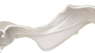İzole splash süt. 3D Resim, 3d render.