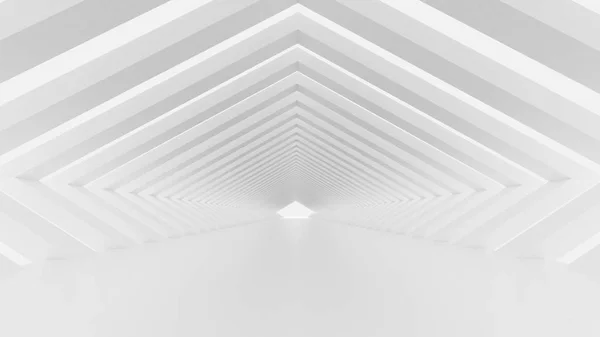Weißer Tunnel und Licht. 3D Illustration, 3D Rendering. — Stockfoto