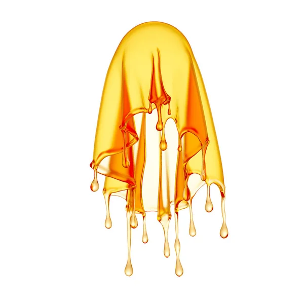 Splash suco de laranja isolado fundo branco. Ilustração 3d, renderização 3d . — Fotografia de Stock