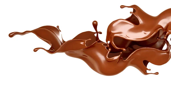 Egy kis csokoládé fehér háttérrel. 3D illusztráció, 3D-s renderelés. — Stock Fotó