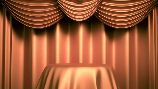 Озил, Мбаппе на фоне с занавеской, драпировкой, пьедесталом, баннером, рамой. 3D иллюстрация, 3D рендеринг . — стоковое фото