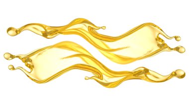 Yağ sıçraması. 3d illüstrasyon, 3d canlandırma.