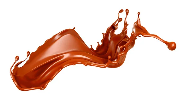Un soupçon de chocolat isolé sur fond blanc. Illustration 3d, rendu 3d . — Photo
