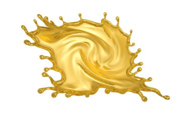 Yağ sıçraması. 3d illüstrasyon, 3d canlandırma.