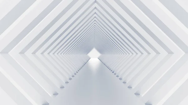 Túnel branco e luz. Ilustração 3d, renderização 3d . — Fotografia de Stock