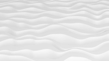 Beyaz dalga arka planı. 3d illüstrasyon, 3d canlandırma.