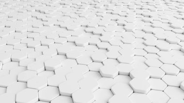 Bal petekleri ile beyaz arka plan. 3d illüstrasyon, 3d canlandırma.