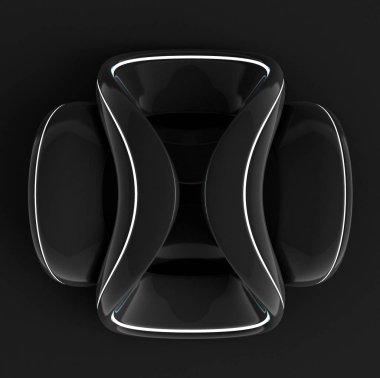 Şık beyaz arka plan ve soyut ev, cep telefonu, elektrikli alet. 3d illüstrasyon, 3d canlandırma.