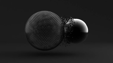 Soyut arkaplan, küre, biçim. 3d illüstrasyon, 3d canlandırma.