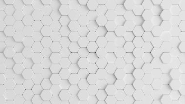 Bal petekleri ile beyaz arka plan. 3d illüstrasyon, 3d canlandırma.