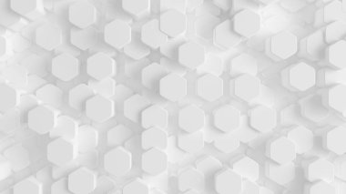 Bal petekleri ile beyaz arka plan. 3d illüstrasyon, 3d canlandırma.