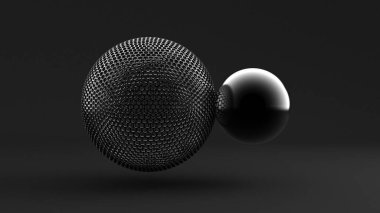 Soyut arkaplan, küre, biçim. 3d illüstrasyon, 3d canlandırma.