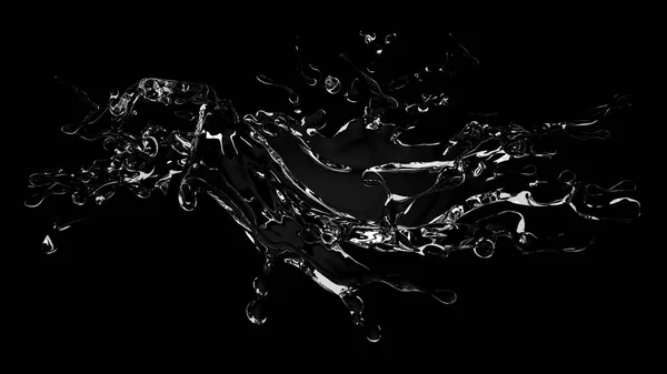 孤立的透明飞溅的水溅和滴眼液 — 图库照片