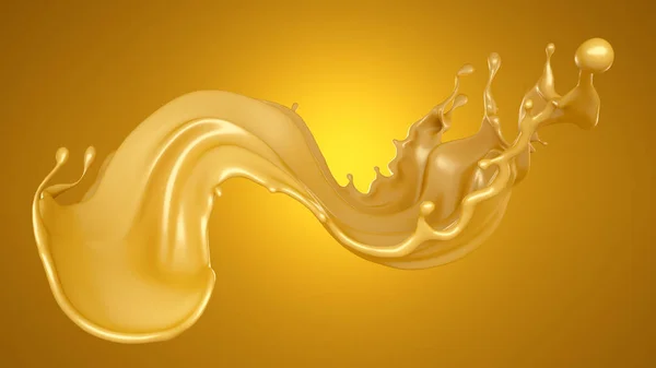 Belo fundo amarelo com um toque de caramelo. Ilustração 3d, renderização 3d . — Fotografia de Stock