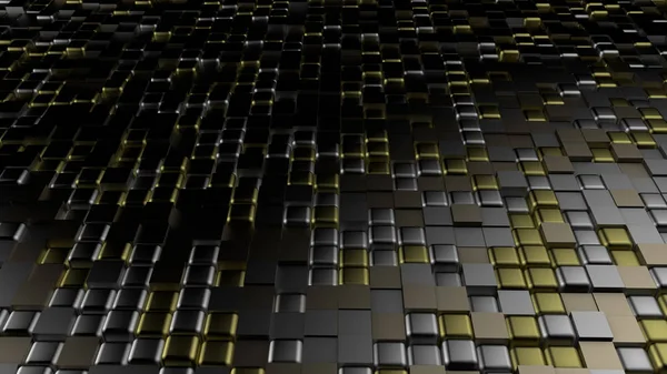 Golden black metallic background with hexagons. 3d illustration, 3d rendering. — Stock Photo, Image