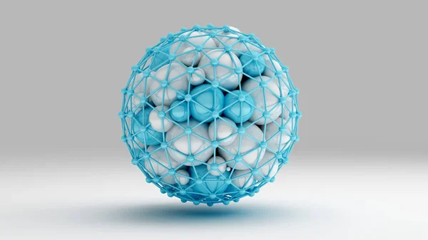 Bakgrund med bollar. 3D-illustration, 3D-återgivning. — Stockfoto