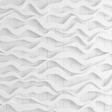 Beyaz dalga arka planı. 3d illüstrasyon, 3d canlandırma.