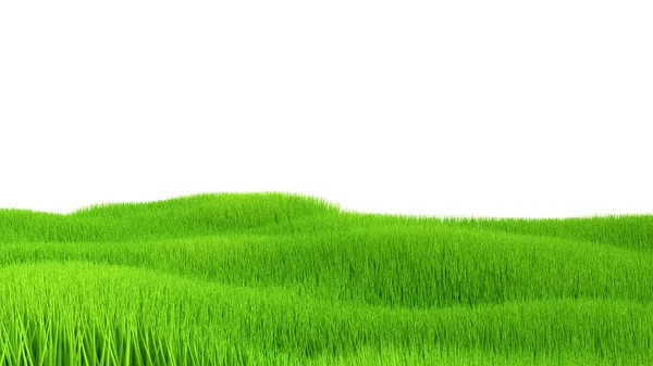Innenraum Hintergrund mit Gras. 3D Illustration, 3D Rendering. — Stockfoto