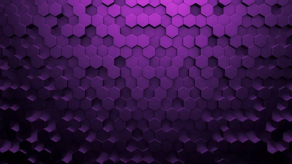 Fundo metálico preto roxo com hexágonos. ilustração 3d , — Fotografia de Stock
