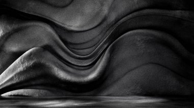 Endüstriyel Grunge stüdyo içi. 3d illüstrasyon, 3d canlandırma.