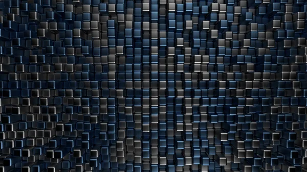 Синий черный металлический фон с шестиугольниками. 3D иллюстрация, 3D рендеринг . — стоковое фото